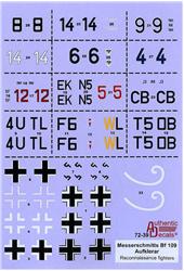 AD7239 WWII Luftwaffe Bf-109 Aufklerar (Reconnaissance fighters)
