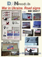 Accessories for diorama. Road and anti-russian signs. Ukraine 2022 #2 (cardboard)