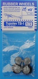 Detailing set: Rubber wheels for Tupolev TB-1, ELF, Scale 1:72