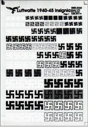 PRS011-72 Luftwaffe insignia 1940-45, Part 1, 1/72-1/48, dry decal