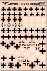 PRS012-72 Luftwaffe insignia 1940-45, Part 2, 1/72-1/48, dry decal