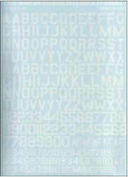 PRS32-001 USAF modern stencil letters & numbers, white color