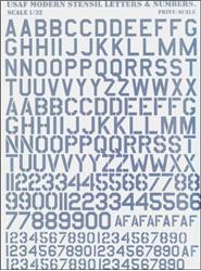 PRS32-002 USAF modern stencil letters & numbers, grey color