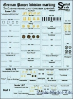 PRS35-001 German Panzer division marking, Part 1, scale 1/35, 1/72, 1/87