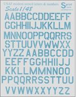PRS48-004 USAF modern stencil letters & numbers, grey color