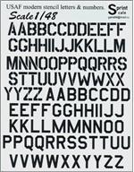 PRS48-005 USAF modern stencil letters & numbers, black color