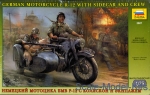 German motorcicle R-12 with sidecar and crew