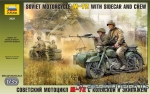 ZVE3639 Soviet motorcycle M-72 with sidecar and crew