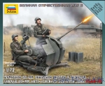 ZVE6117 FLAK-38 German 20-mm anti-aircraft gun with crew