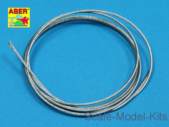 Aber - Stainless Steel Towing Cables d 1,2mm, 1 m long - plastic scale  model kit in scale (ABRTCS-12)//Scale-Model-Kits.com