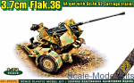 ACE72570 Flak.36  3.7cm. AA gun with Sd.Ah.52 carriage trailer