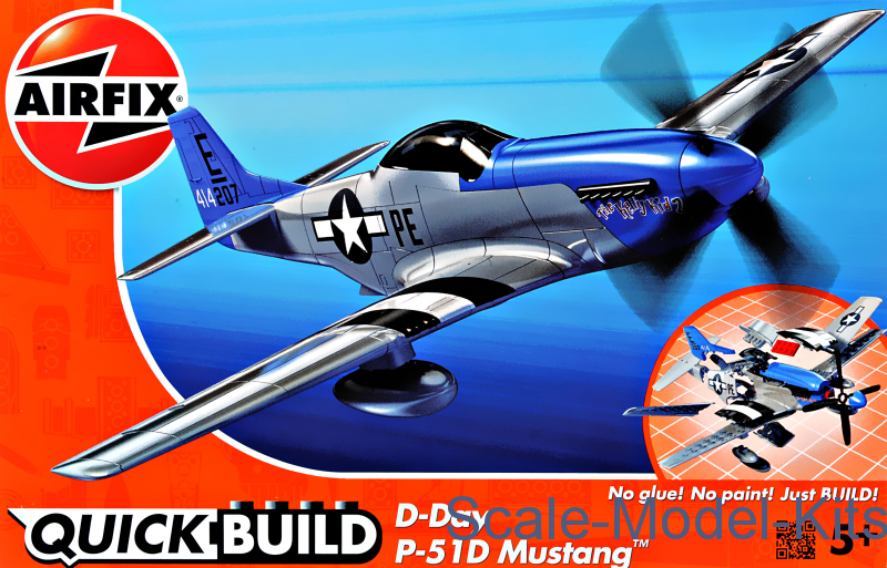 Airfix QUICK BUILD P-51D Mustang Plastic Model Kit J6016