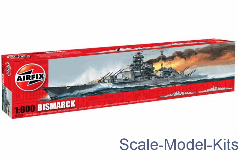 Airfix Bismarck plastic scale model kit in 1600 scale (AIR04204