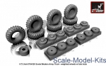AR-AC7321b Wheels set 1/72 weighted w/ late hubs for Ural-375/4320