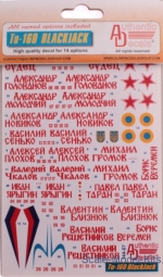 Decals / Mask: Decal for Tu-160 Black Jack, Authentic Decals, Scale 1:144