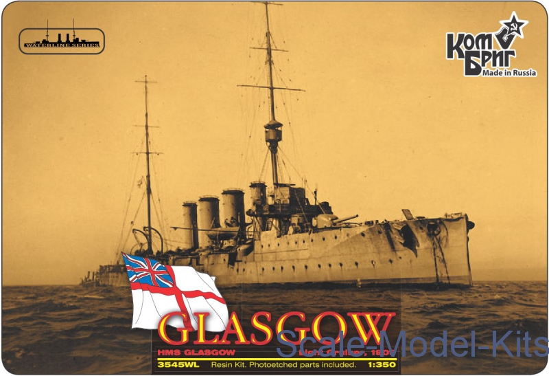 HMS Glasgow Light Cruiser, 1910 (Full Hull plastic