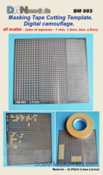 Digital camouflage mask template, all scales