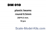 DAN010 Plastic beams 250x0.5 mm, 10 pcs