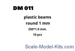 Plastic beams 250x1 mm, 10 pcs