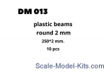 DAN013 Plastic beams 250x2.0 mm, 10 pcs