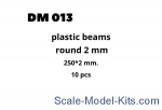 Plastic beams 250x2.0 mm, 10 pcs