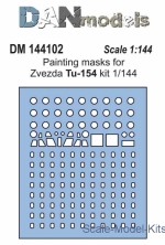 DAN144102 Painting masks for model Tu-154, Zvezda kit