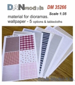DAN35266 Material for dioramas. Wallpapers, 5 options and tablecloths