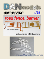 DAN35294 Accessories for diorama. Road fence. Barrier 6 pcs