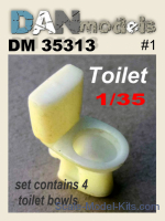 DAN35313 Accessories for diorama. Toilet Bowls (kit #1) 4 pcs