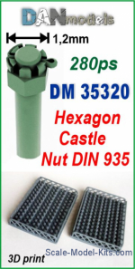 DAN35320 Hexagon castle nut 1.2mm DIN 935, 280pcs