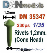 DAN35347 Rivets 1,2mm. Cone head