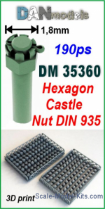 DAN35360 Hexagon castle nut 1.8mm DIN 935, 190pcs