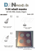 DAN35507 Photoethed: T-34 whell masks (for ICM, MSD, Zvezda, Dragon)