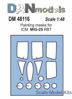 DAN48116 Painting masks for model MiG-25 RBT, ICM kit