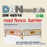 Accessories for diorama. Road fence. Barrier 6 pcs