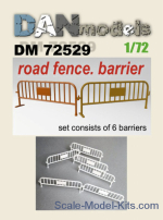 DAN72529 Accessories for diorama. Road fence. Barrier 6 pcs