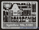 Photo-etched parts: Photoetched set 1/48 Spitfire MkVIII, for ICM kit, Eduard, Scale 1:48