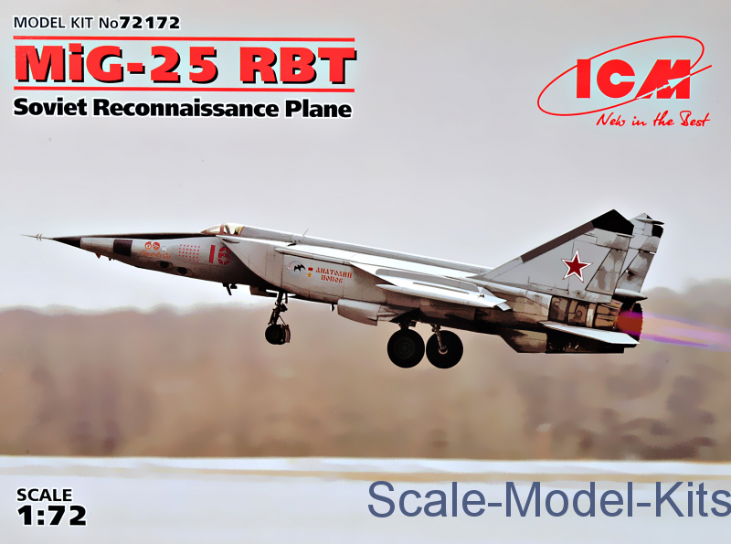 ICM 1:72 Scale Model Kit-MiG-25 RBT Soviet Reconnaissance avion ICM72172 