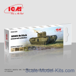 Acrylic paint set for WWII British armored vehicles