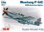 Fighters: Mustang P-51C WWII USAF fighter, ICM, Scale 1:48