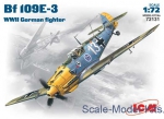 ICM72131 Messerschmitt Bf-109E-3 WWII German fighter