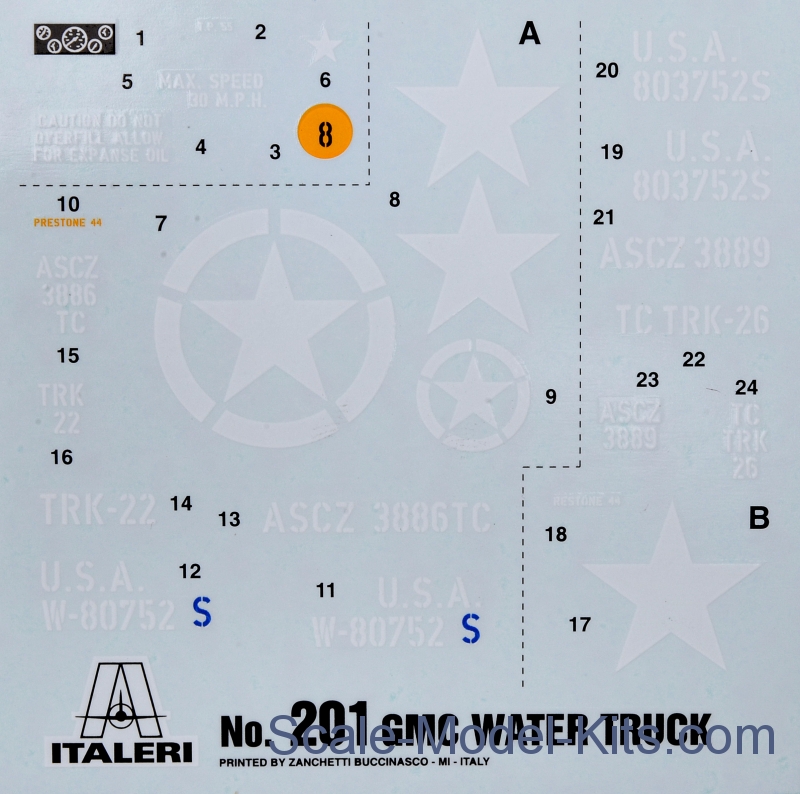 Italeri 2 1/2 Ton 6x6 Water Tank Truck 