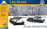 Tank: T34/76 Mod.42, 2 pcs (Snap fit), Italeri, Scale 1:72