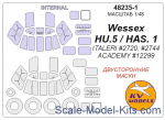 Mask 1/48 for Wessex HU.5/HAS. 1 (Double sided) + wheels masks (Italeri, ACADEMY)