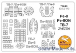 Decals / Mask: Mask for Petlyakov Pe-8 / Pe-8ON / TB-7, KV Models, Scale 1:72
