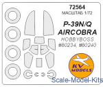 KVM72564 Mask for Bell P-39Q and wheels masks (Hobby Boss)
