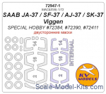 KVM72947-01 Mask 1/72 for Saab JA-37/SF-37/AJ-37/SK-37 