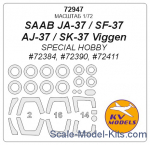 KVM72947 Mask 1/72 for Saab JA-37/SF-37/AJ-37/SK-37 