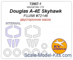 KVM72957-01 Mask 1/72 for Douglas A-4E Skyhawk (Double sided) + wheels masks (Fujimi)