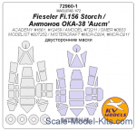 KVM72960-01 Mask 1/72 for Fieseler Fi.156 Storch/Antonov OKA-38 'Aist' + wheels (Double sided), Amodel kits